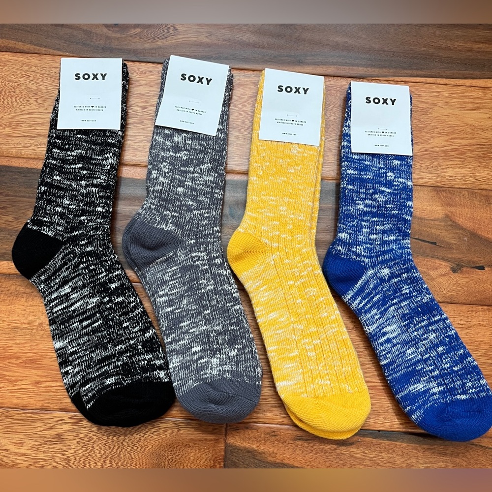 Soxy Set of 4 Men's Socks Set - NWT - Size Men's 7-13 (Women add 1.5)